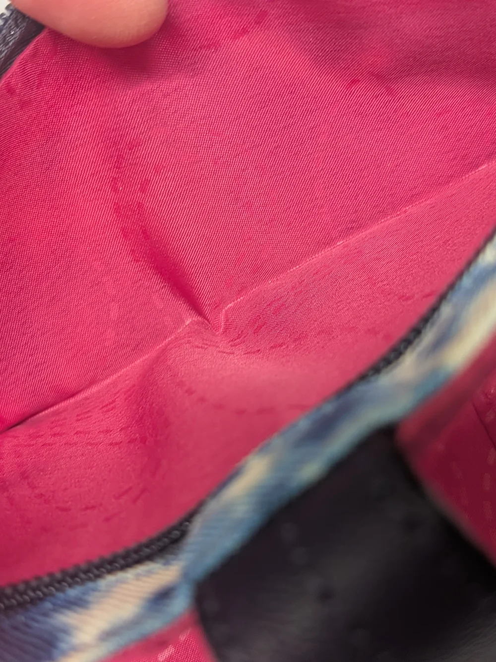 Lily Bloom Tie-Dye Blue Convertible Wallet Clutch Snap Closure Pink Interior